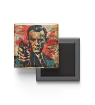 James Bond - Baskılı Buzdolap Magneti Kare - 9x9 cm