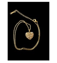 Gold Zirkon Taşlı Kalp Kolye
