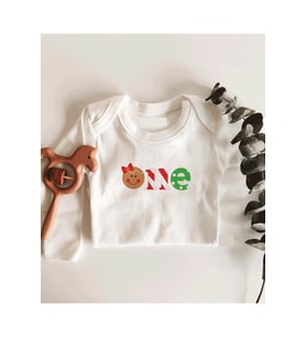 One Yeni Yıl Kız Uzun Kol Çıtçıtlı Organik Bebek Body