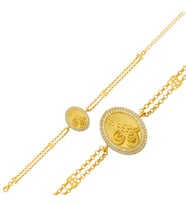 925 Ayar Gümüş Gold Tuğralı Bileklik