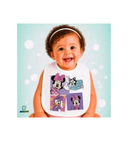 Minnie Mouse Keten Bebek Mama Önlüğü – Yumuşak, Emici, Yıkanabilir, Özel Tasarım P139