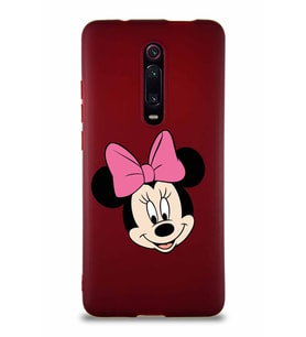 Xiaomi Redmi K20 Soft Premier Kapak Minnie Mouse-C Tasarımlı Silikon Kılıf - Mürdüm (Şeffaf)