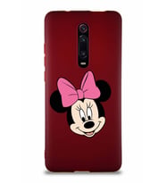 Xiaomi Redmi K20 Soft Premier Kapak Minnie Mouse-C Tasarımlı Silikon Kılıf - Mürdüm (Şeffaf)