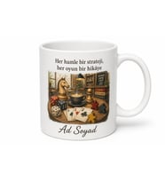 Masa Oyunu Kafe Temalı Baskılı Kupa Bardak Oyun Severlere Özel Hediye