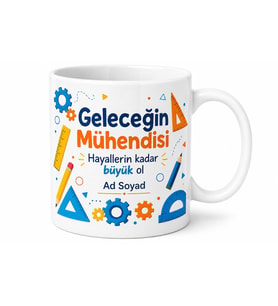 İsimli Çocuk Kupası Geleceğin Mühendisi Yazılı Kupa Bardak Hediye