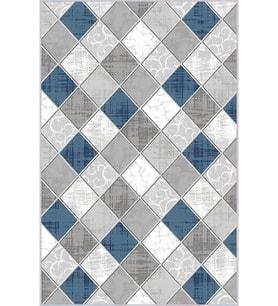 Eliana Home Baskılı, Yıkanabilir Kaymaz Taban Salon Halısı LNA0421 100x150 cm (Mavi)