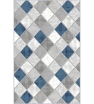 Eliana Home Baskılı, Yıkanabilir Kaymaz Taban Salon Halısı LNA0421 100x150 cm (Mavi)