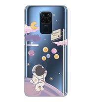 Xiaomi Redmi NOTE 9 Uyumlu Astronot Tasarımlı Şeffaf Telefon Kılıfı