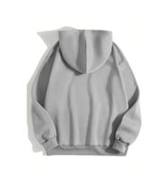 Erkek Düz Kapüşonlu Sweat - Boyalı Gri