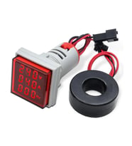 Ayt Powermaster Voltampermetre Ölçüm Aleti 50-500V 0-100A Ac Kare Kırmızı AD22-22VAS