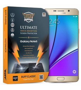 Buff Galaxy Note 5 ile Uyumlu Darbe Emici Ekran Koruyucu