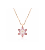 Gümüş Rose Pembe Lotus Çiçeği Kolye CSR2180779