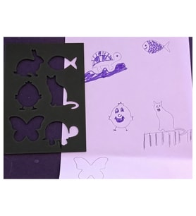 Alvera Hayvan Figürleri Çizim Şablonu – 3D Baskı Çoklu Desen Kalıbı - Siyah