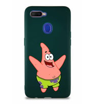 Oppo A5S Soft Premier Kapak Patrick Yıldız Tasarımlı Silikon Kılıf - Yeşil (Şeffaf)