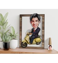 BK Gift Kişiye Özel Erkek Motorcu Karikatürlü 3D Ahşap Tablo, Sevgiliye Hediye, Arkadaşa Hediye, Yıl Dönümü Hediyesi, Doğum Günü Hediyesi-3