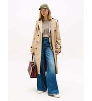 Tommy Hilfiger Pamuklu Normal Kesim Kruvaze Kadın Bej Mont WW0WW46529AEG