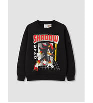 LCW Kids Siyah Sonic Baskılı Erkek Çocuk Kalın Sweatshirt