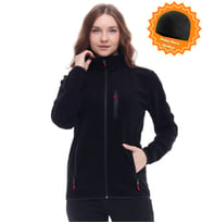 Ghassy Co. Kadın Tam Fermuarlı Polar Ceket 24 Renk (Siyah)