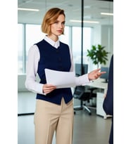 Kadın V Yaka Kolsuz Denim Yelek Düz Desen Regular Kalıp Astarsız Esnek Dokuma Comfort Kumaş