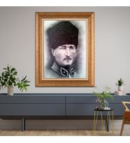 Altın Varaklı Paspartulu Çerçeveli Tablo hb1143