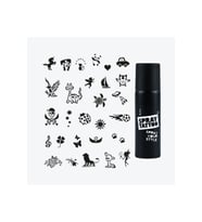Wonderland City Pack Spray Tattoo Geçici Dövme Seti 28 Desen 1 Siyah Sprey