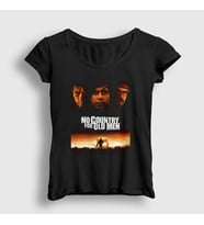 Presmono Kadın Siyah Cover Film No Country For Old Men T-Shirt 248011tt