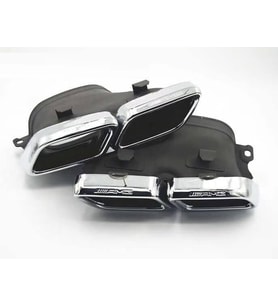 MERCEDES AMG SAĞ-SOL ÇİFT ÇIKIŞ EGZOZ UCU SETİ KROM / SİYAH