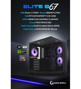 Game Garaj Elite S67 Hawk Ryzen 5 7500F 32GB 1TB RTX5070 Oyuncu Bilgisayarı
