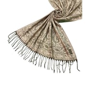 Kalın Kışlık Paşmina Şal 75x190 cm (Bej-Kahve)