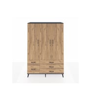 Hyperion Gardrop 5 Raflı 5 Çekmeceli Tek Askılı 132x44x195 Antrasit-Çam