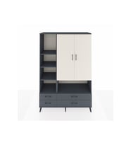 Hyperion Dolap 8 Raflı 4 Çekmeceli 2 Kapaklı 132x44x195 Antrasit-Aytaşı/Antrasit