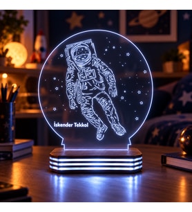 İsme Özel Astronot Tasarımlı Gece Lambası