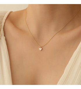 925 Ayar Gümüş Zirkon Taşlı Minimal Kalp Kolye