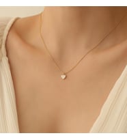 925 Ayar Gümüş Zirkon Taşlı Minimal Kalp Kolye