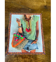ZİRKON TAŞ PUL PAYET İŞLEME ETNİK KIZ ARMA DİKİŞ APLİKE  24X20 CM