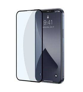 Baseus İPhone 12 Mini 5.4 0.3MM Full Anti Blue Light Tempered Cam Ekran Koruyucu 2Adet Set-(5775)