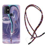 INFINIX Hot 8 9 10 11S Hot 10 Play 10T Kılıf Boyun Asklı Rasta Silikon Kız ve Ejderha 1742