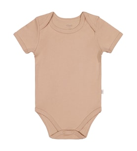 Civil Baby Düz Renkli Kısa Kol 3-9 Ay Çıtçıtlı Badi - Sarı 3-6 Ay (Sütlü Kahve)