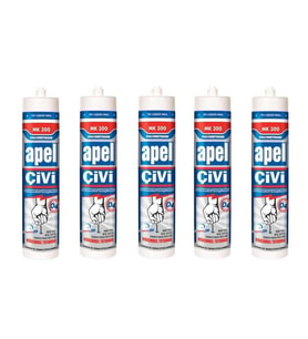 5 Adet Apel Silikon Sıvı Çivi Montaj Kit Güçlü Yapıştırıcı 390 gr 