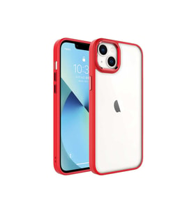Apple iPhone 14 Plus Uyumlu Kılıf Zore Krom Kapak (Kırmızı)