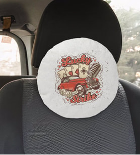 BK Gift Lucky Strike Tasarımlı Yuvarlak Araç Koltuk Yastığı-1