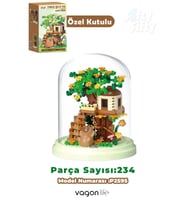 Panlos YKO Serisi Kapibara Figürlü Ağaç Ev 234 Parça Oyuncak Blok Yapım Seti  FF-P2595