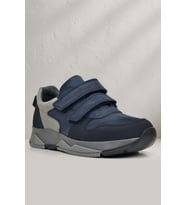 Rakerplus Hakiki Deri Lacivert Cırtlı Gri Tabanlı Çocuk Sneakers Spor Ayakkabı
