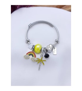 Gökkuşağı Charmlı Çelik Pandora Model Bileklik