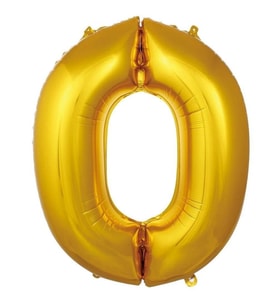 Gold 0 Rakam Folyo Balon 36 cm 1Adet