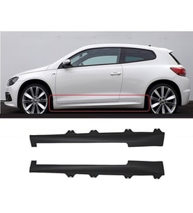 Volkswagen Scirocco (2009-2017) Sonrası  İthal  R Model Yan Marşpiyel Seti (Plastik)
