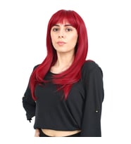Düz Perçemli Orta Boy Fiber Sen Peruk / Kızıl
