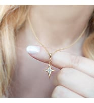 Kadın Kutup Yıldızı Hediye Gümüş Kolye (Gold)