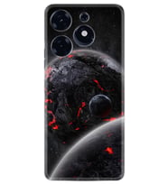 Spark 10 Pro Kılıf Resimli Desenli Silikon Platinium Series Kara Dünya 1902