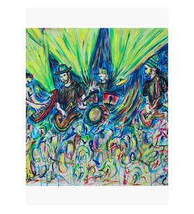 Bukalemunlaşmış Twiddle Twiddle, The Chameleon Club 2017'de Tablo Ahşap Poster Dekoratif